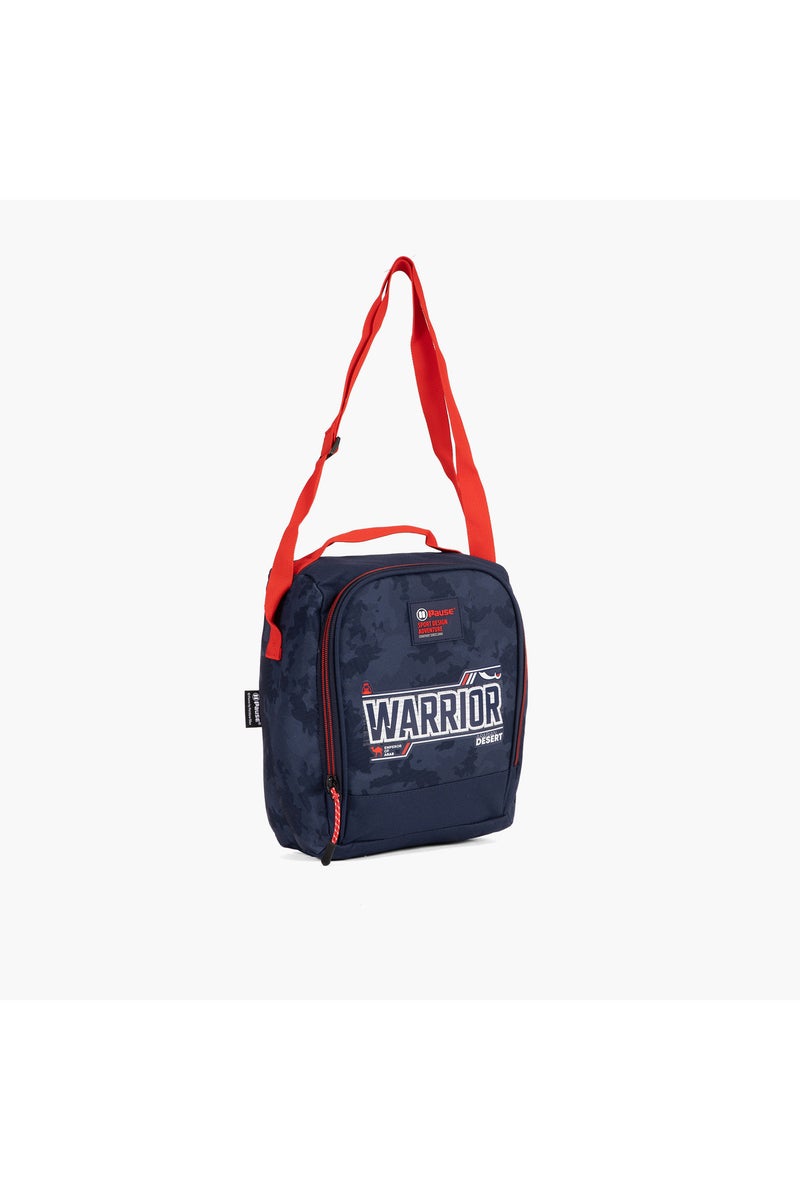 Typographic Print Lunch bag with Zip Closure